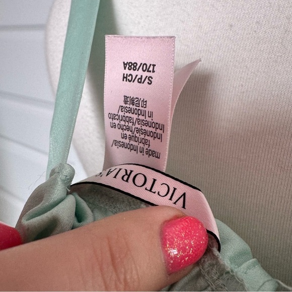 Victoria secret Mint Green Satin Women's Top mermaidcore fairy y2k coquette S - Picture 5 of 5